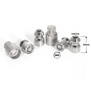 ГАЙКА СЕКР. ( M12*1,5 ) L=34 (LN 0031SL) (4+2 KEY) PLASTIC PACK