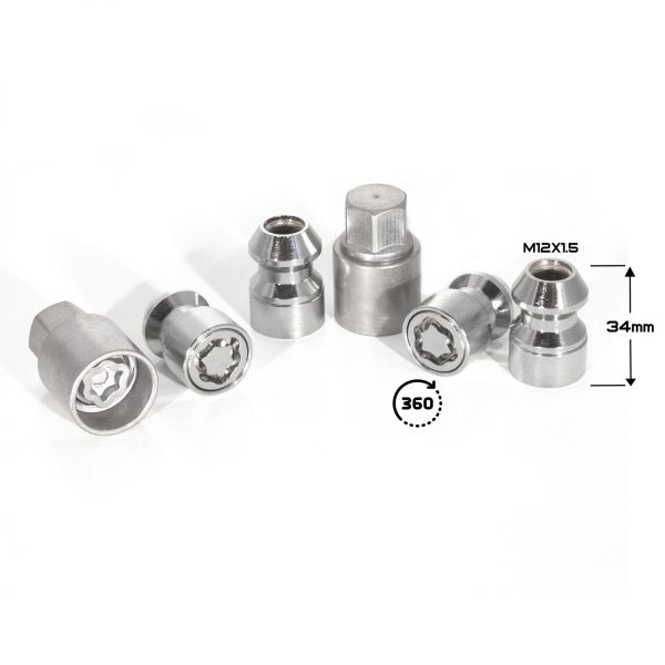 ГАЙКА СЕКР. ( M12*1,5 ) L=34 (LN 0031SL) (4+2 KEY) PLASTIC PACK
