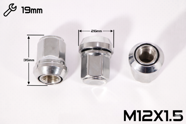 Гайка ХРОМ ЛЮФТ M12*1,5  (L35 NEX 19)