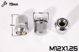 Гайка ХРОМ ЛЮФТ M12*1,25  (L35 NEX 19) N044-B