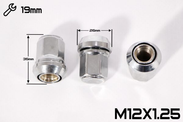 Гайка ХРОМ ЛЮФТ M12*1,25  (L35 NEX 19) N044-B