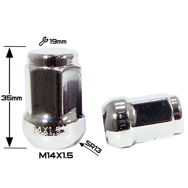 ГАЙКА СФЕРА  Хром М14*1,5  (L35 NEX 19) N008-SR12